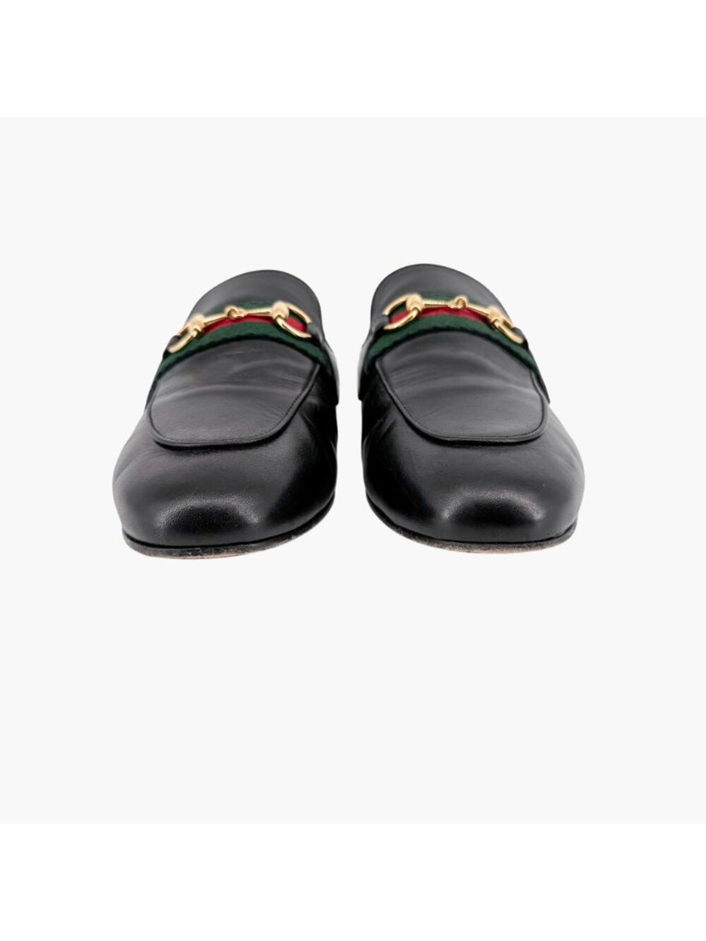 Gucci Princetown Web Stripe Horsebit Loafer Mule Size 36 US 6 Black Leather Flat - Picture 6 of 14
